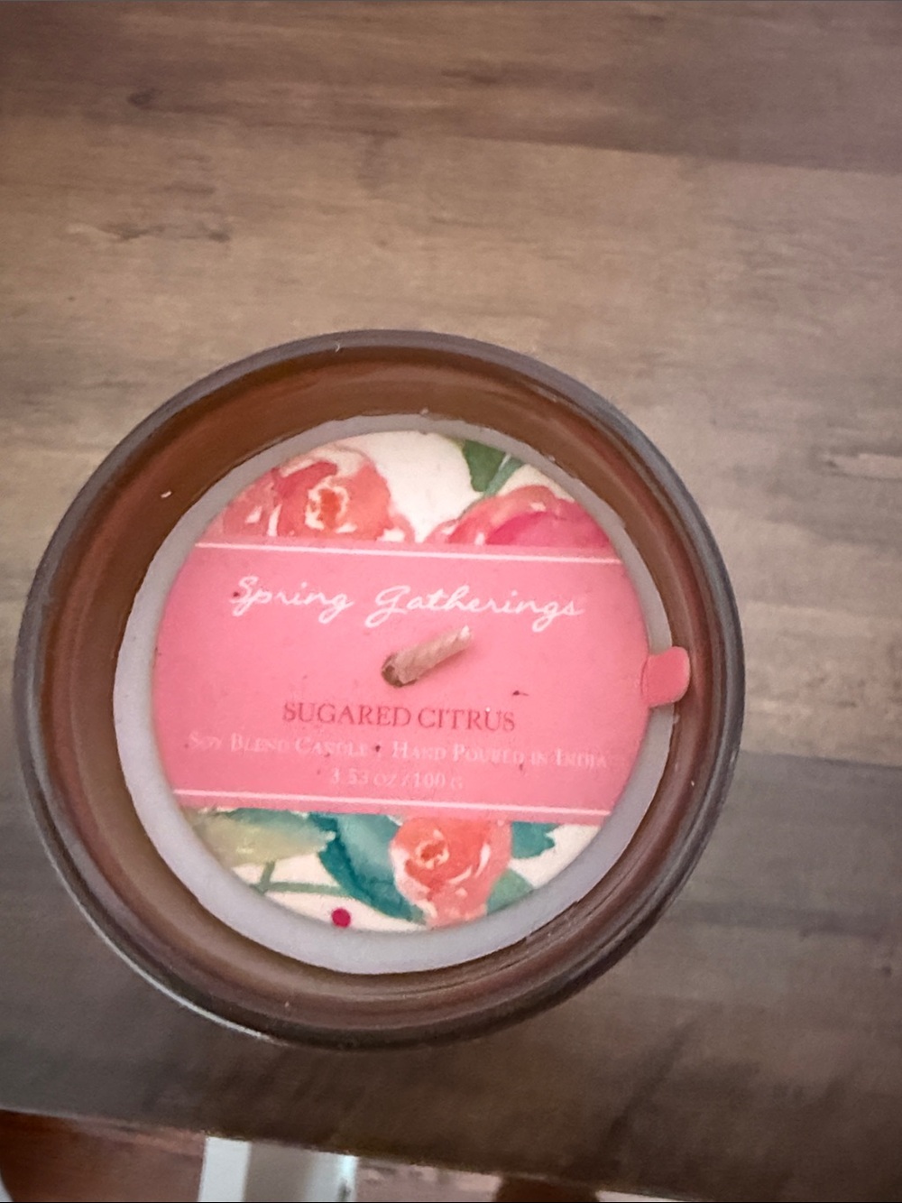 Sugared Citrus Jar Candle - Pink Floral Label